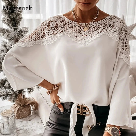 Autumn Crochet Embroidery Lace Blouses - Vintage Plus Size Women's Tops the maxi dress shop Zendrop