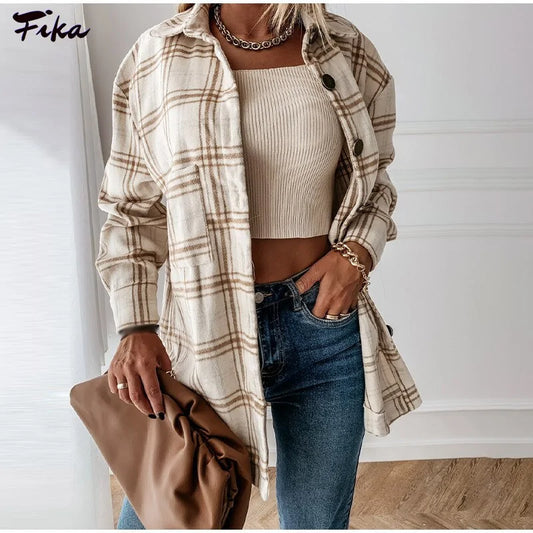 Oversize Women's Plaid Shirt Jacket the maxi dress shop Zendrop