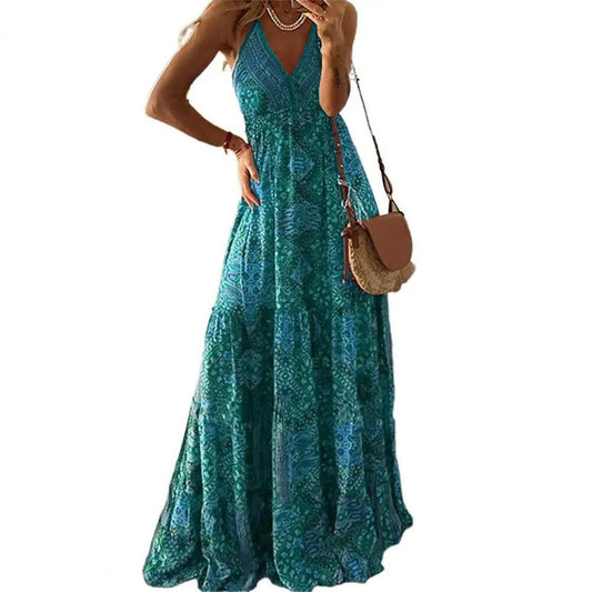 Women Boho Vintage Maxi Dress - wantitall.org