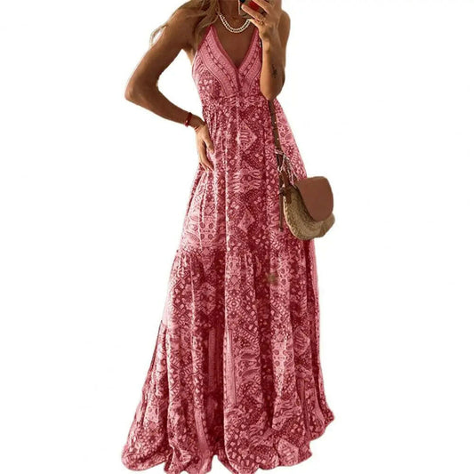 Women Boho Vintage Maxi Dress - wantitall.org